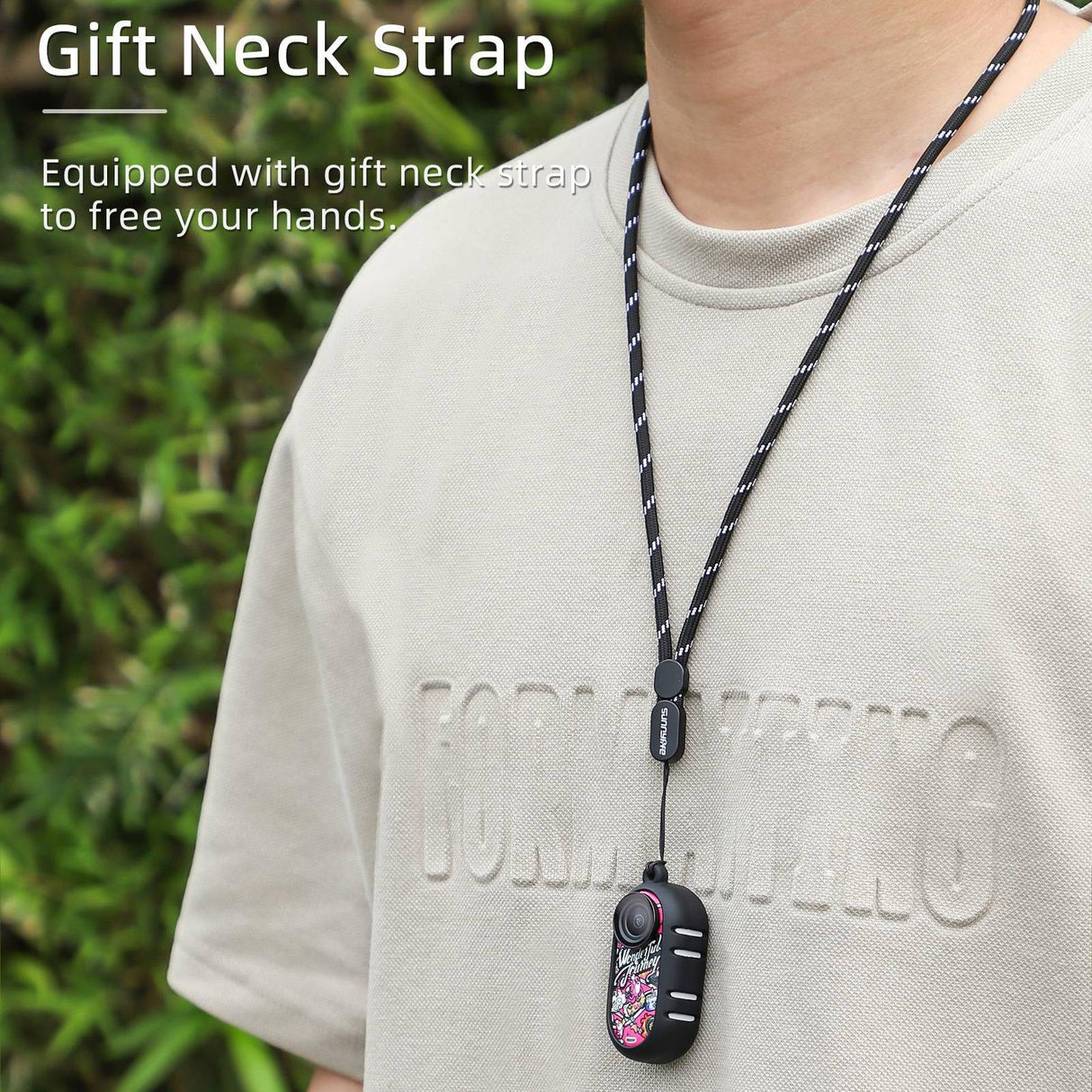 Insta360 Go 3 Silicone Case with Cooling Skin and Neck Strap - White