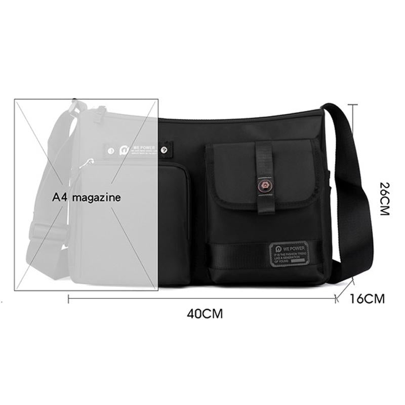 Crossbody Shoulder Bag For Casual Men Outdoor Functionality - Black