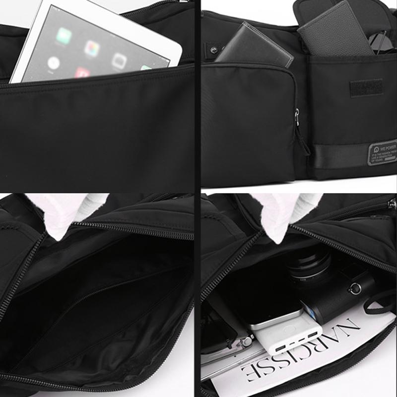 Crossbody Shoulder Bag For Casual Men Outdoor Functionality - Black