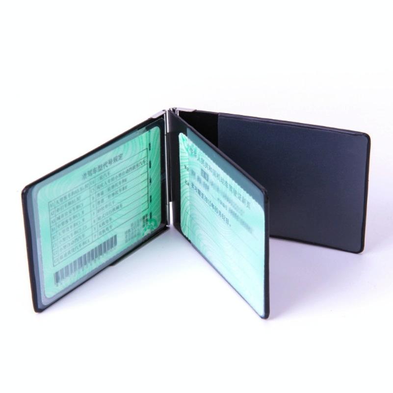 Metal Driver License Holder Fits Most Vehicles - Stripe Black