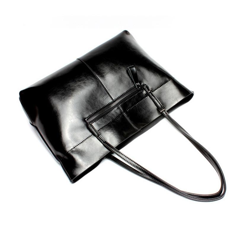 Stylish Shoulder Tote For Women - Retro Brown Horizontal Version