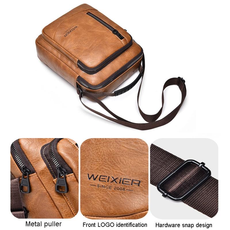 Waterproof Business Crossbody Bag Large Capacity - Black