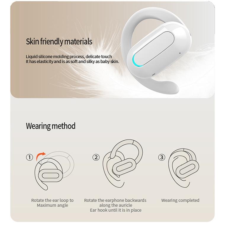 Rotatable Bluetooth Sports Earphones with Noise Reduction - Pure Black