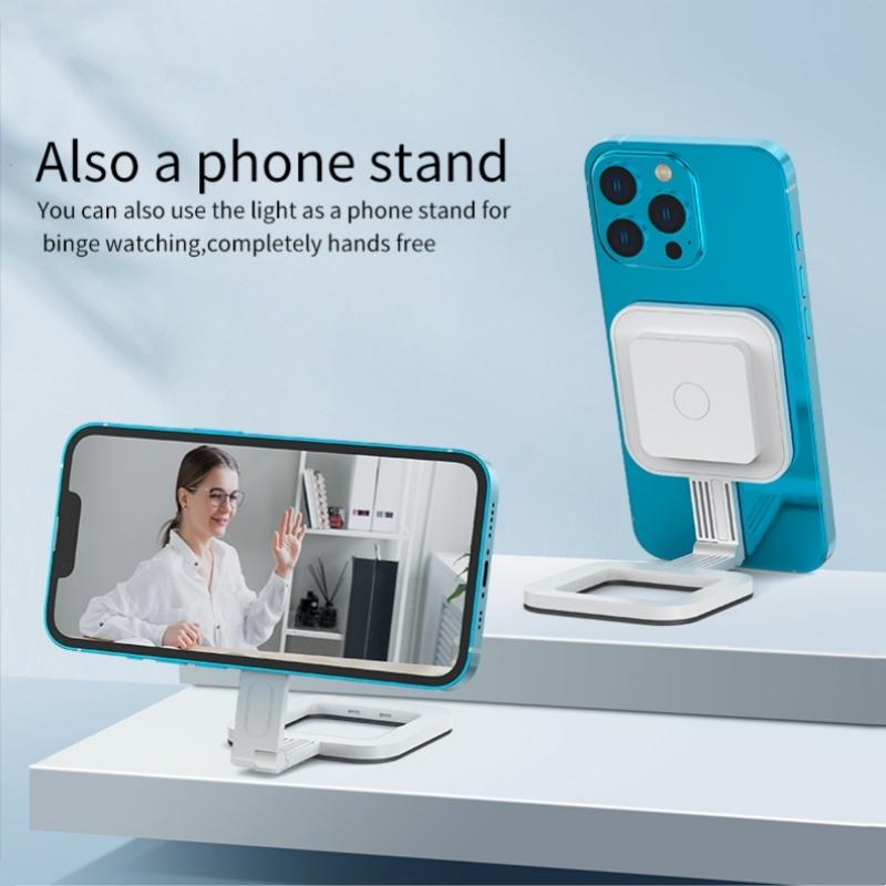 Portable Magnetic Selfie Light for Live Streaming and Skin Beauty - Black