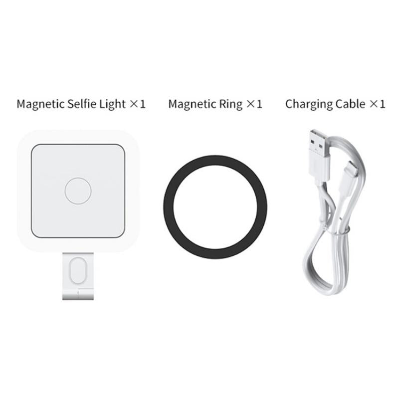 Portable Magnetic Selfie Light for Live Streaming and Skin Beauty - Black