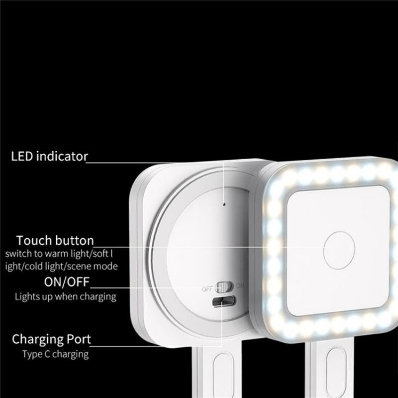 Portable Magnetic Selfie Light for Live Streaming and Skin Beauty - Black