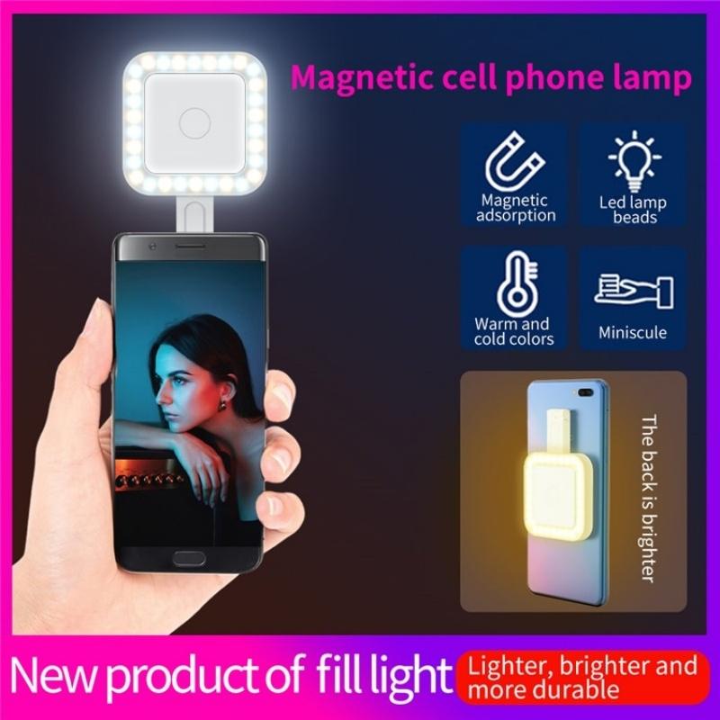 Portable Magnetic Selfie Light for Live Streaming and Skin Beauty - Black