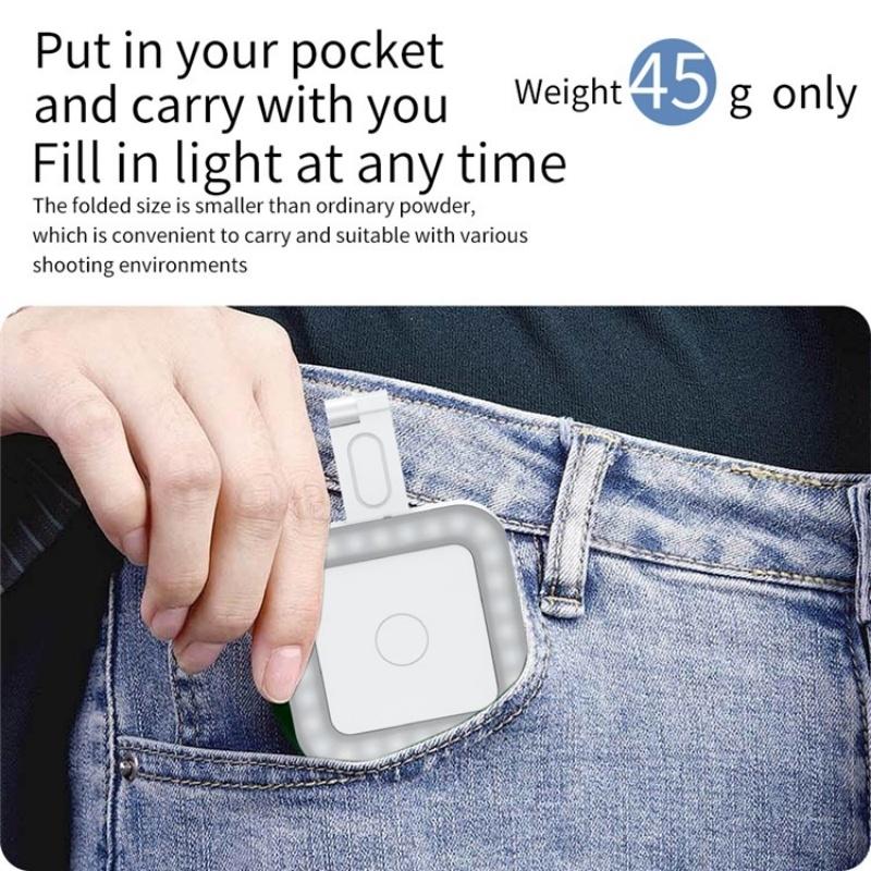 Portable Magnetic Selfie Light for Live Streaming and Skin Beauty - Black