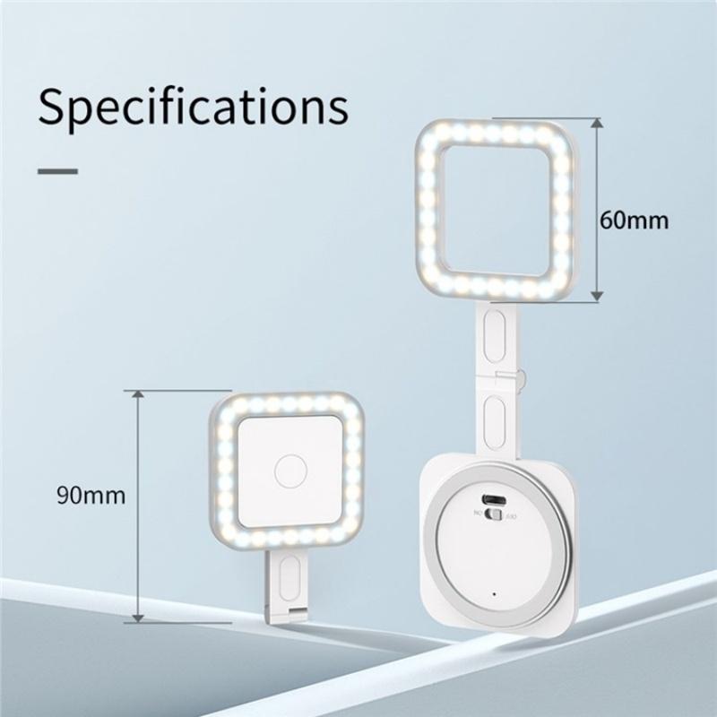 Portable Magnetic Selfie Light for Live Streaming and Skin Beauty - Black