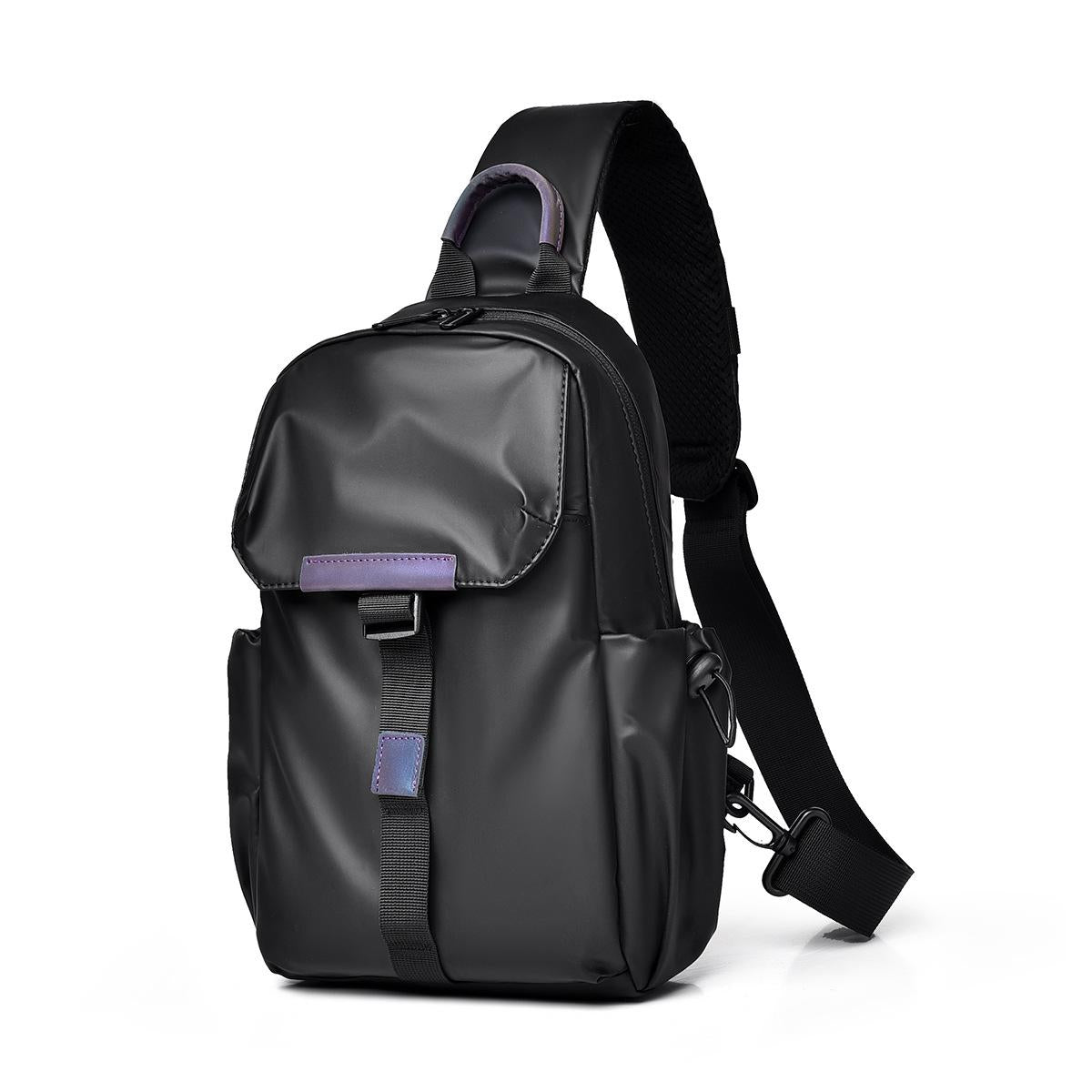 Lightweight Waterproof Men Chest Bag Cycling Shoulder Bag - Black