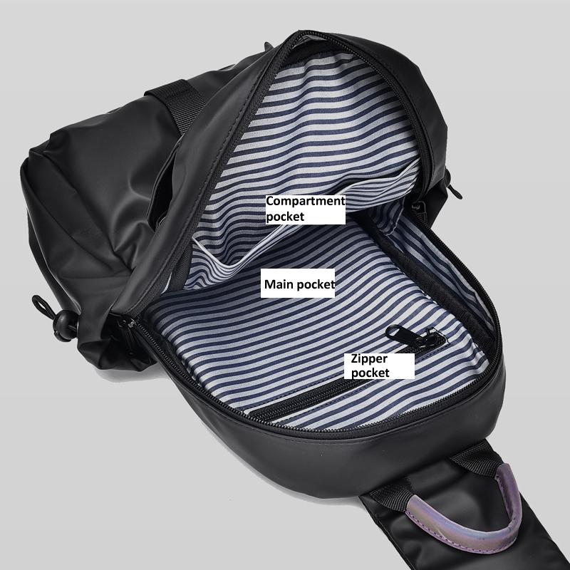 Lightweight Waterproof Men Chest Bag Cycling Shoulder Bag - Black
