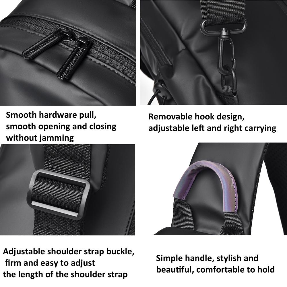 Lightweight Waterproof Men Chest Bag Cycling Shoulder Bag - Black