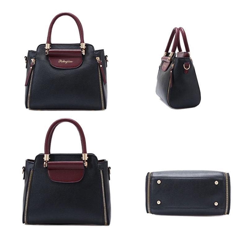 Large Capacity Women Colorblock Crossbody Bag - Black