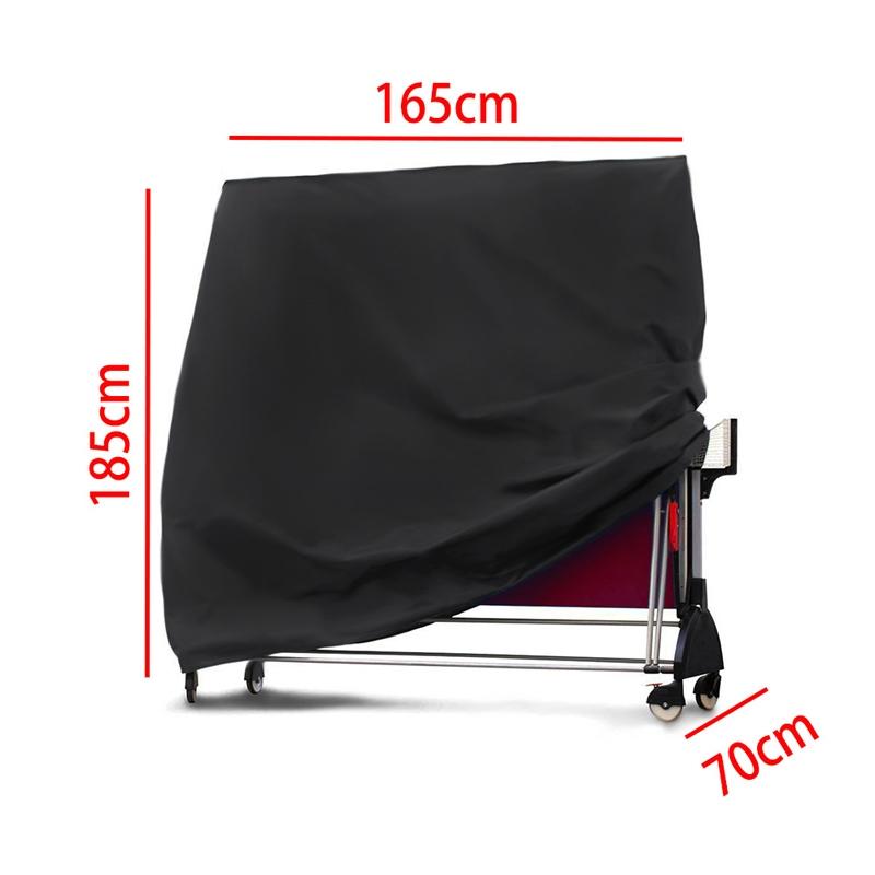 Waterproof Outdoor Table Tennis Cover - 165x70x185cm - Black / Silver