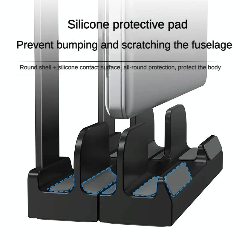 Versatile Laptop Stand with Storage and Cooling - Desktop Heightening Rack - Black