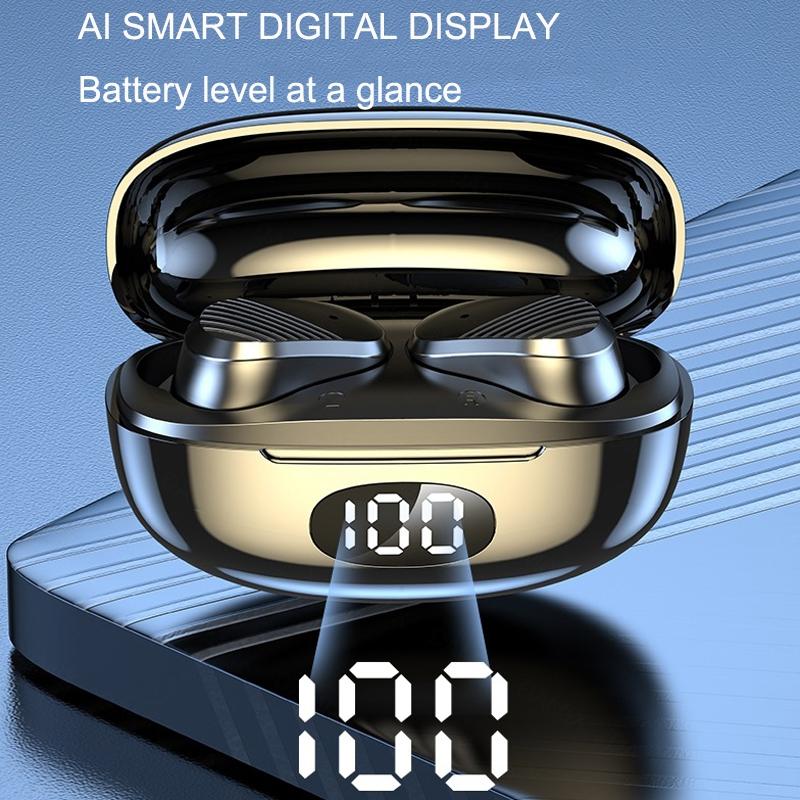 Wireless In-ear Gaming Earphones with Digital Display - Black