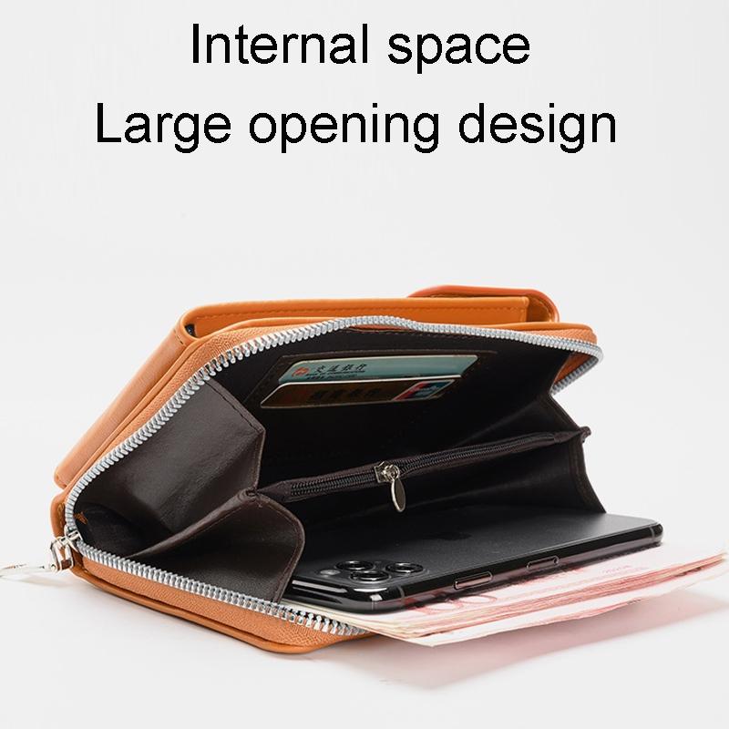 Women Crossbody Cell Phone Wallet Storage Bag - Black