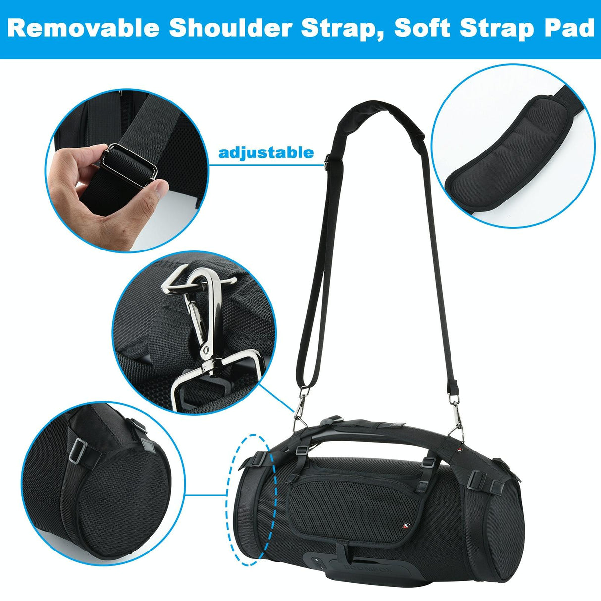 Jbl Boombox Speaker Bag with Shoulder Strap - Portable and Black