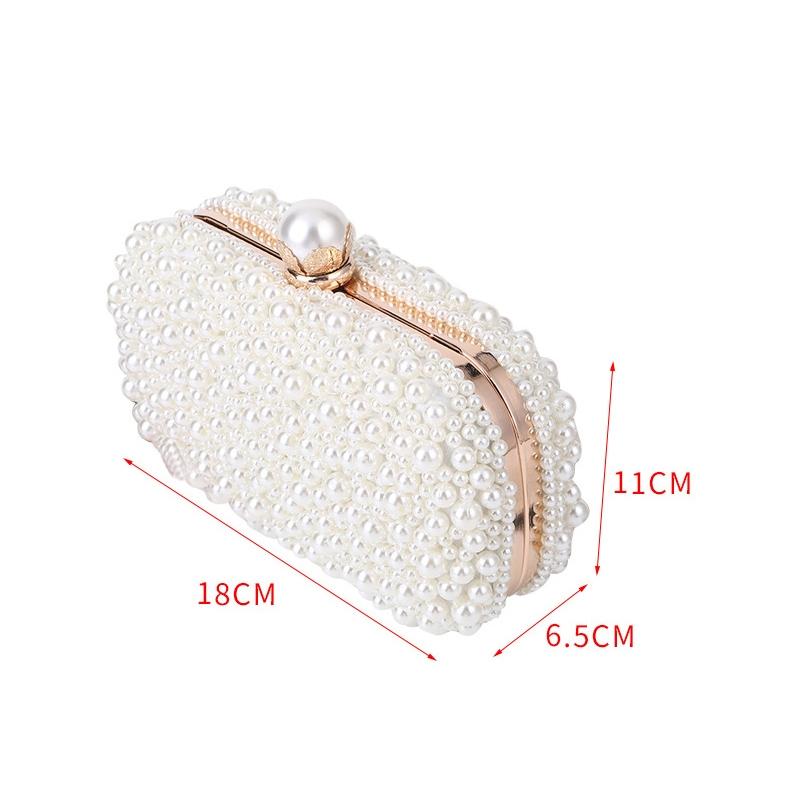 Soft Lock Pearl Evening Bag Chic Crossbody - White