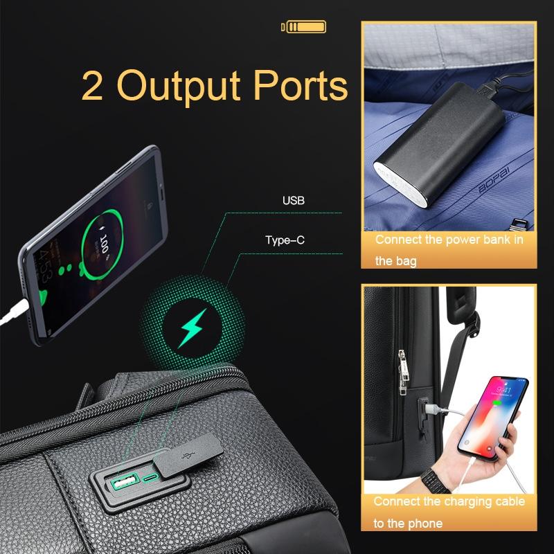 Multifunctional Anti-theft Laptop Business Backpack with Usb Charging Hole Black