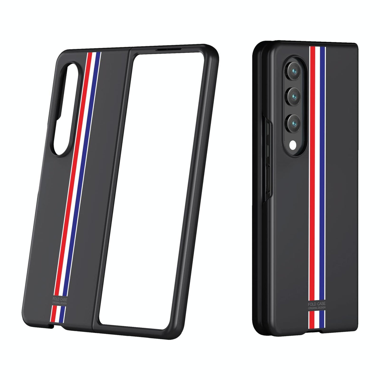 For Samsung Galaxy Z Fold4 5G Frosted Skin Case - Slim & Stylish - Black Color Bar