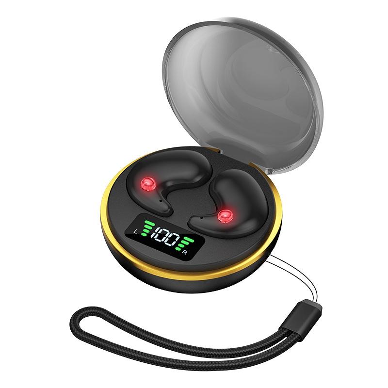 Mini Invisible Bluetooth Earphones with Charging Case - Black