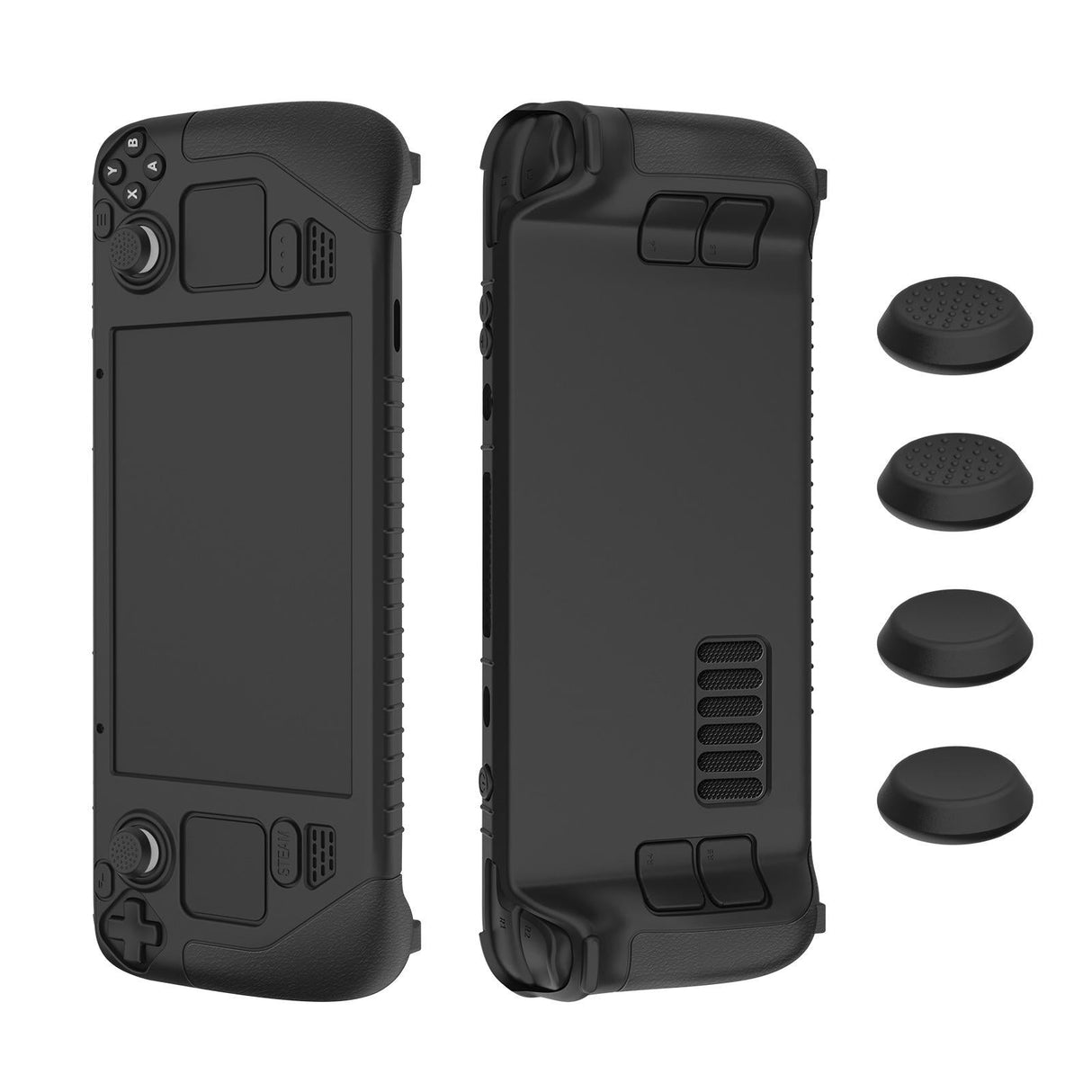 Silicone Game Controller Cover with 4 Key Caps - Protective - Black