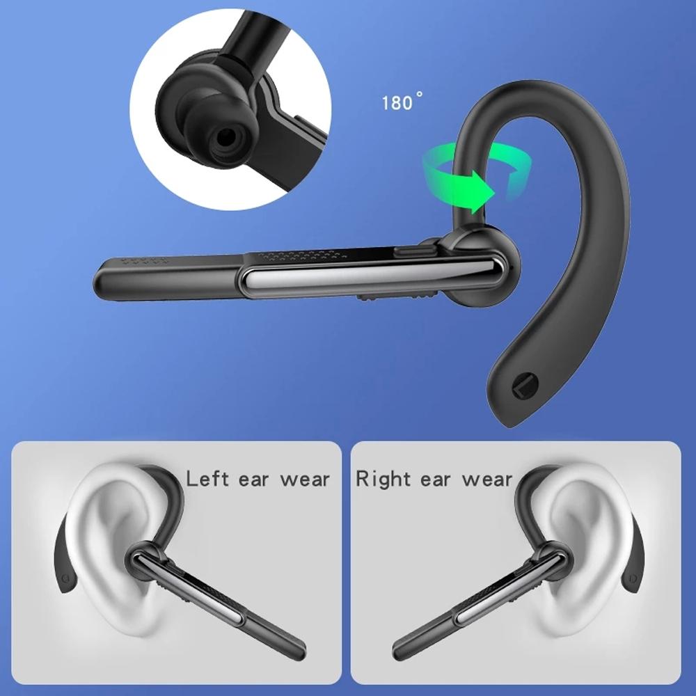 Wireless Bluetooth Earphone with Noise Cancelling and Mic - Black