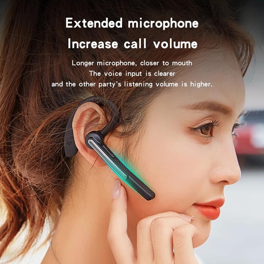 Wireless Bluetooth Earphone with Noise Cancelling and Mic - Black
