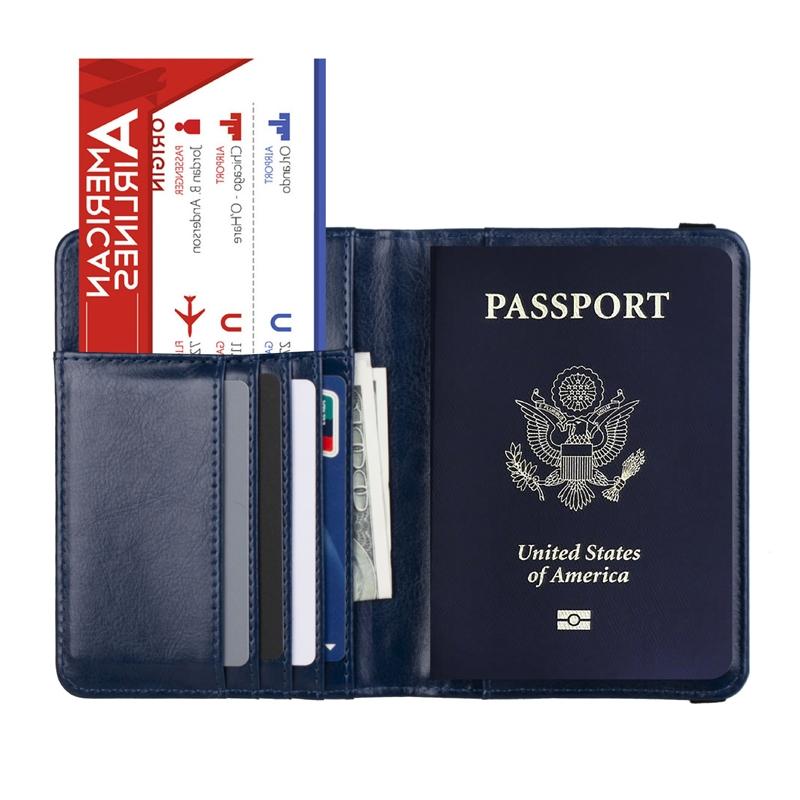 Multi Card Passport Holder Anti Magnetic Wallet - Blue