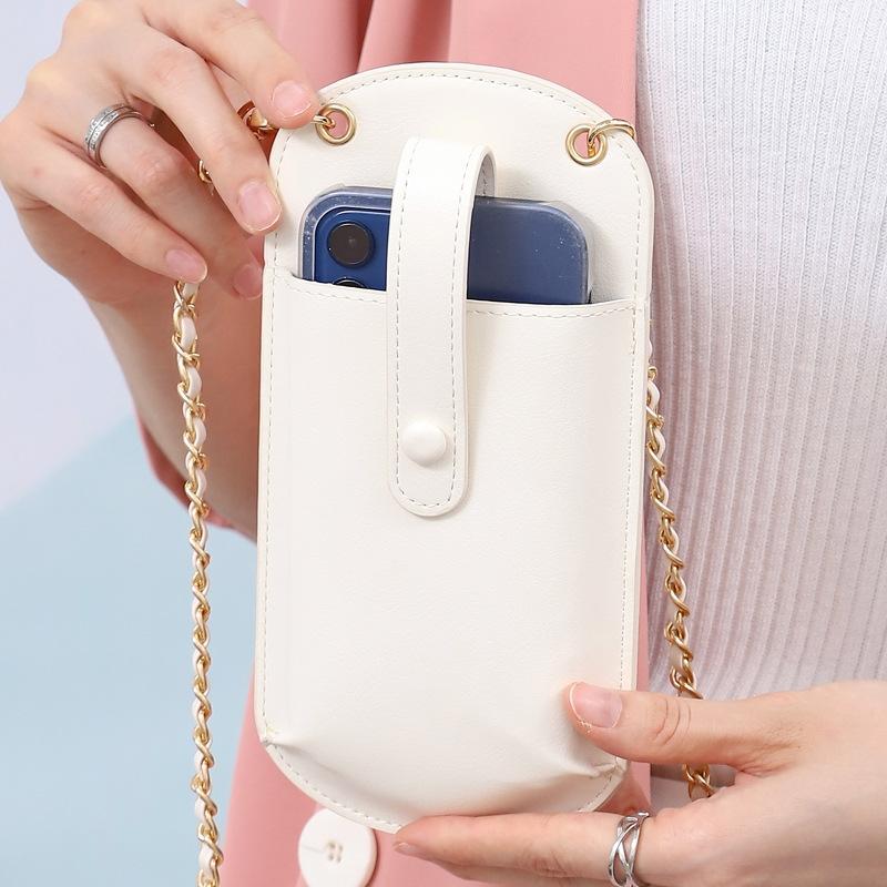 Compact Cell Phone Crossbody Bag - White