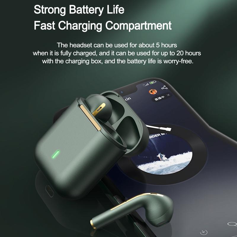 Wireless In-ear Earphones with Long Battery Life - Bluetooth 5.0 Blue