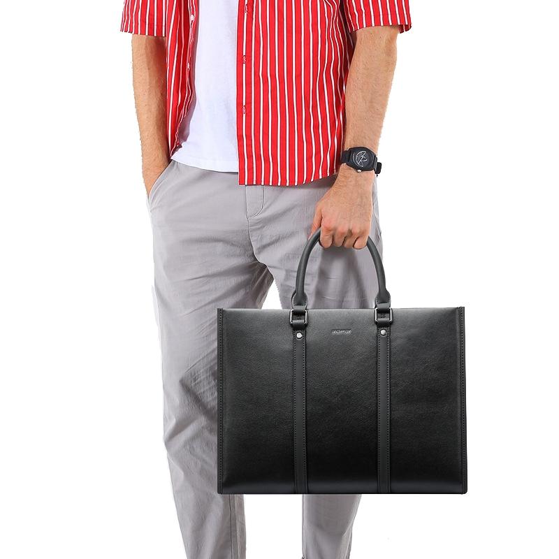 Black Waterproof Laptop Handbag - Multifunctional Business Wearable