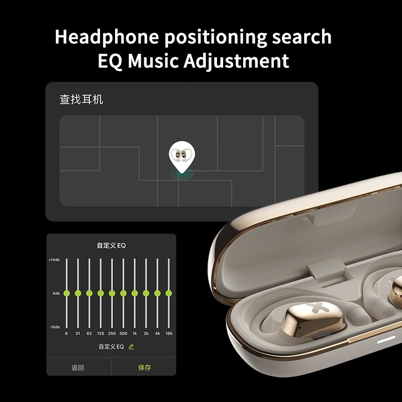 Bluetooth Earphones with Ear-mount Design - Beige