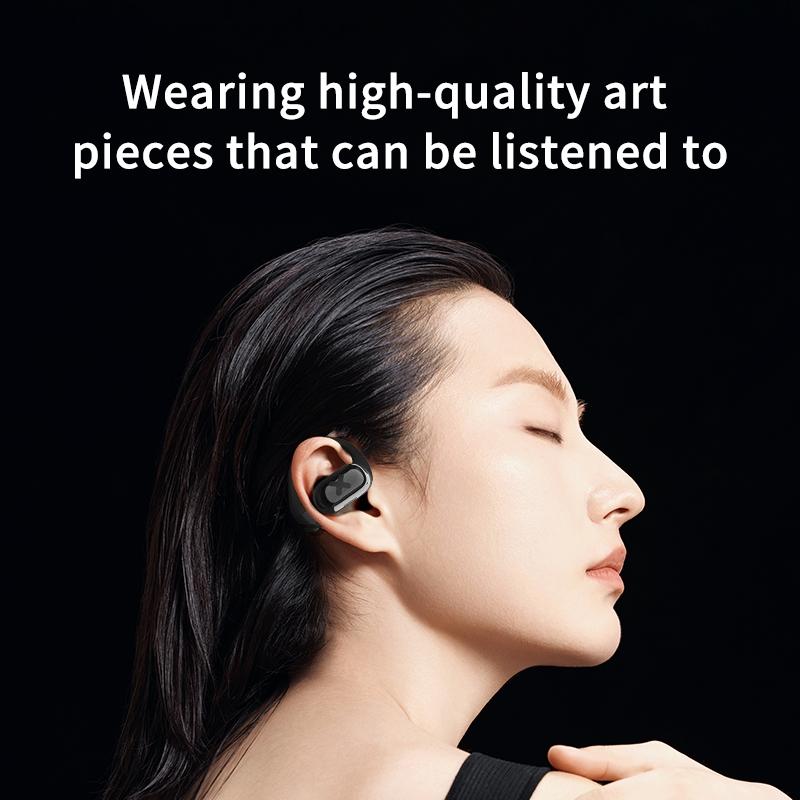 Bluetooth Earphones with Ear-mount Design - Beige