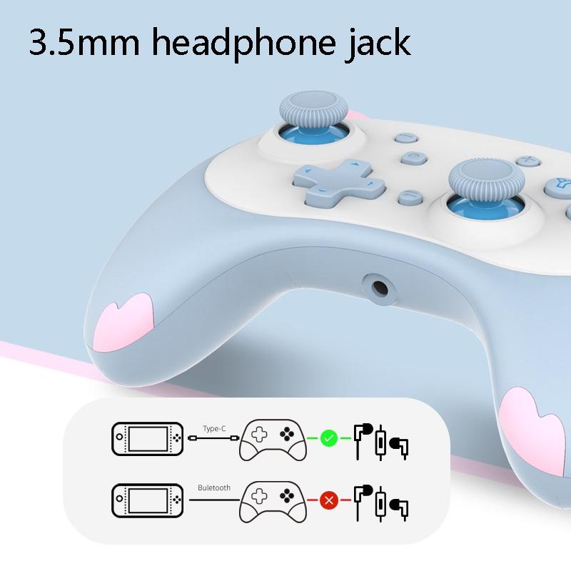 Cat Shaped Wireless Tooth Handle for Nintendo Switch - Blue