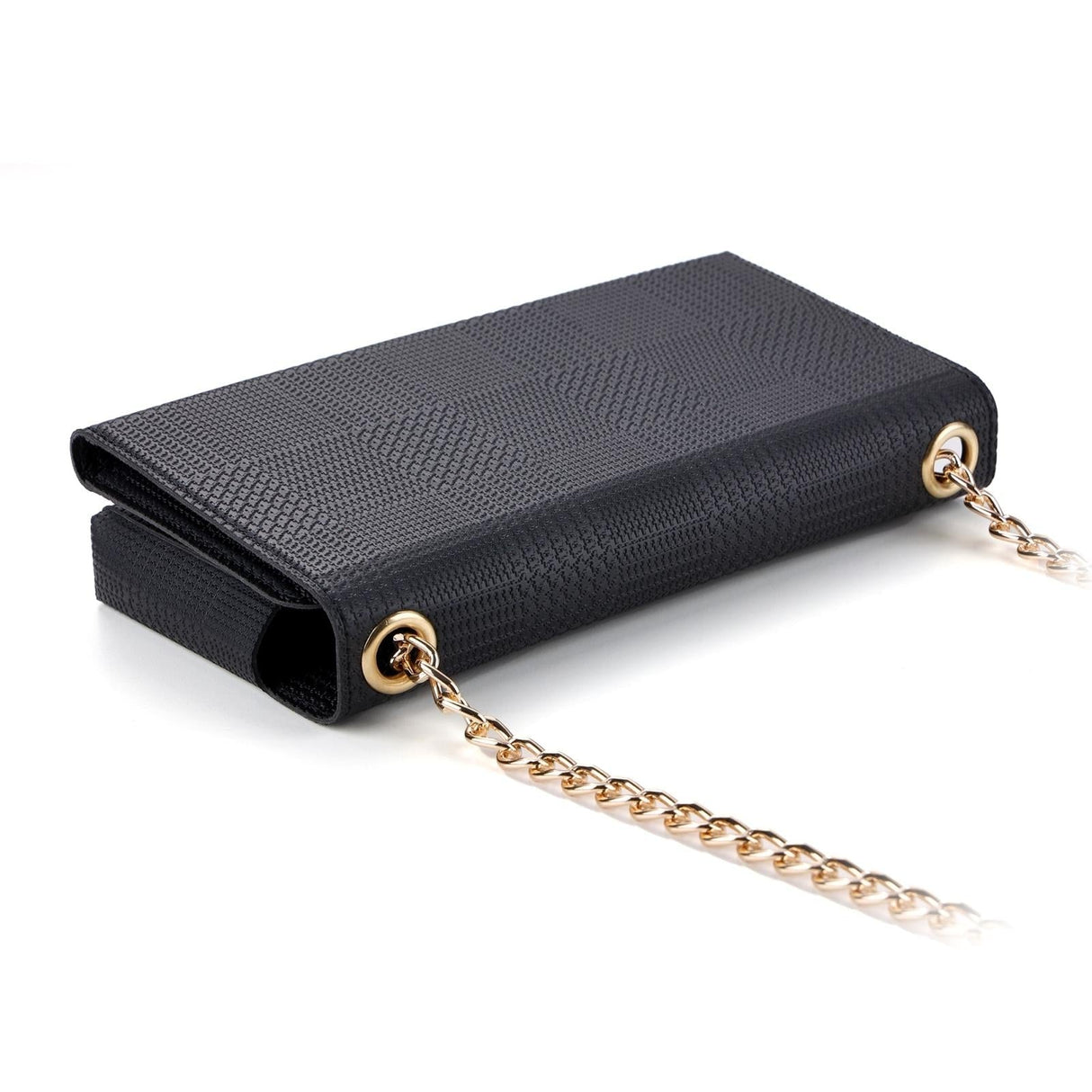 Leather Crossbody Bag With Rfid Protection 20 X 10 X 3.5Cm - Black