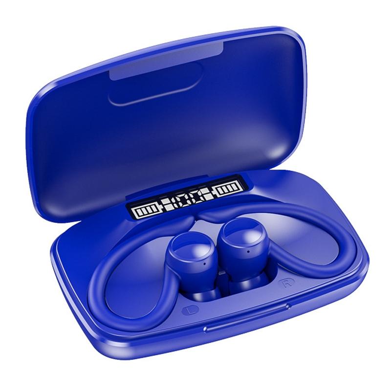 Led Bluetooth Earphones with Noise Reduction and Power Bank Function - Black