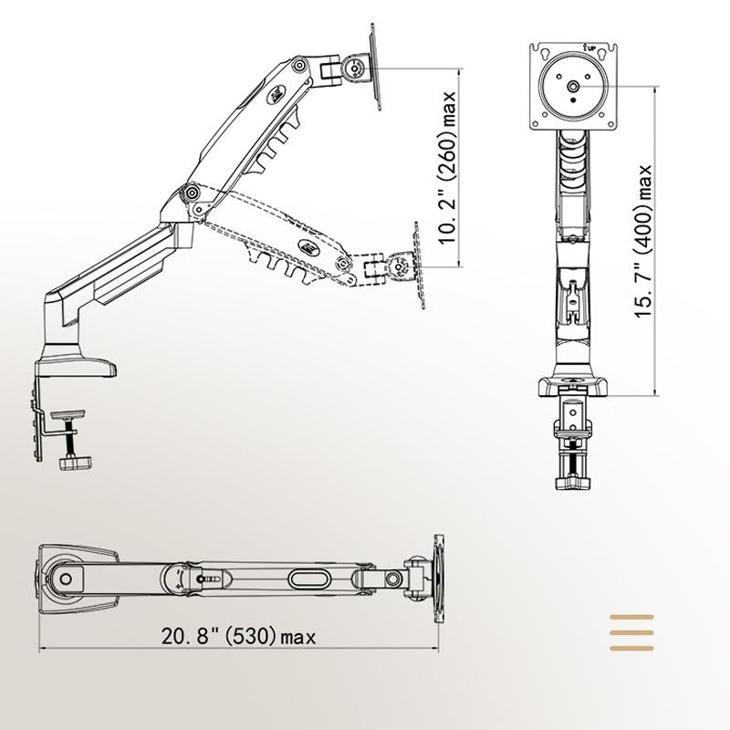 Adjustable Tv Monitor Bracket - Black 17-30 Inches