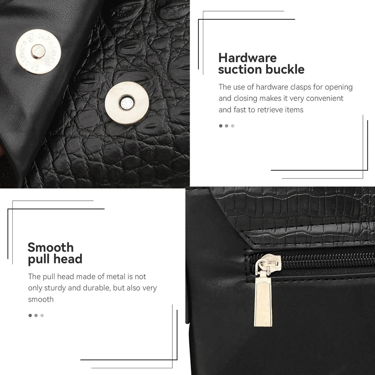 Water Repellent Vertical Leather Shoulder Bag For Men - Black