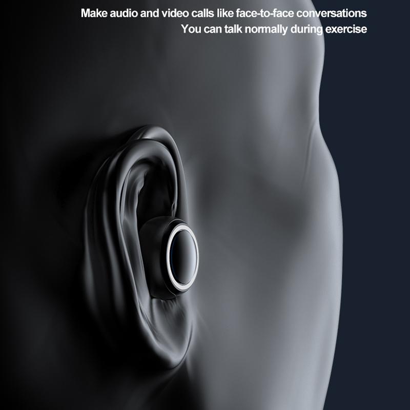 Wireless Hanging Ear Sports Earphone with True Sound - Black