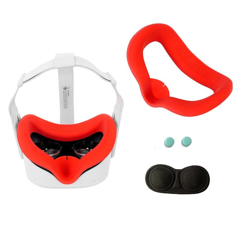 Silicone Vr Eye Mask Lens Cover Set for Oculus Quest 2 - White