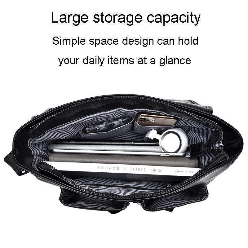 Large Capacity Business Messenger Bag For Men - Black