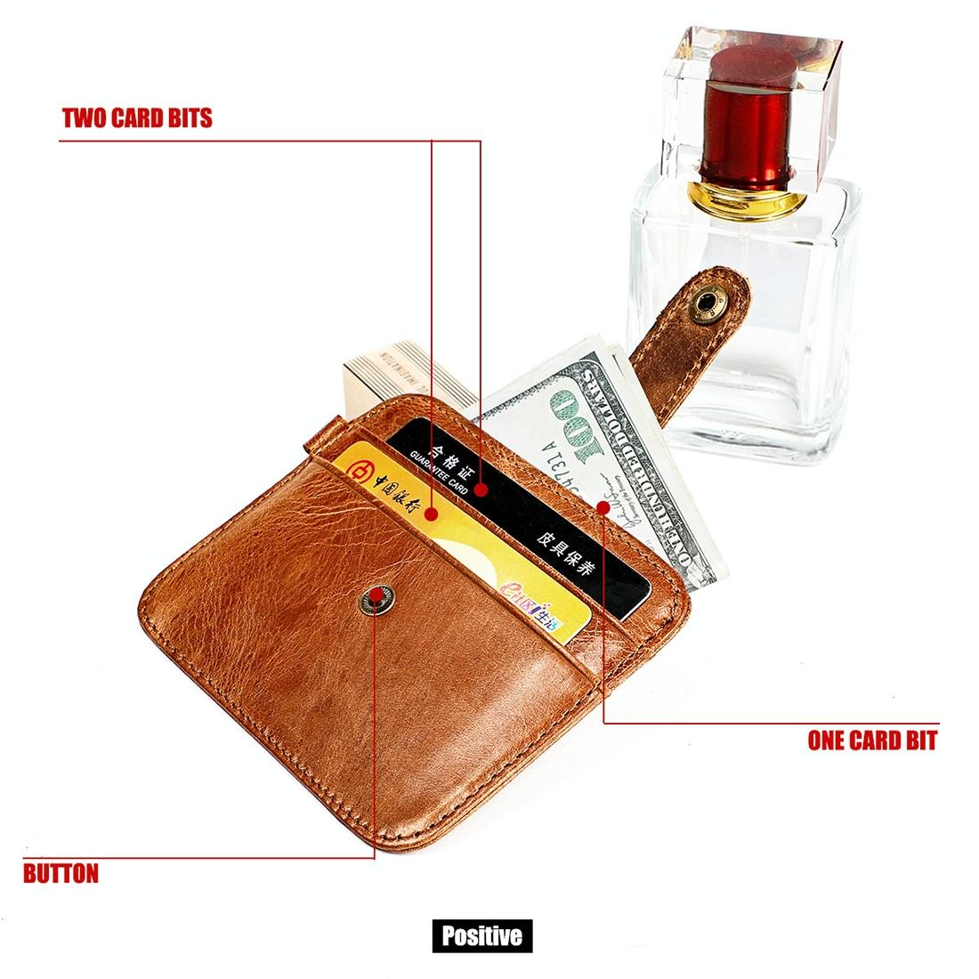 Brown Crazy Horse Leather Card Holder Wallet