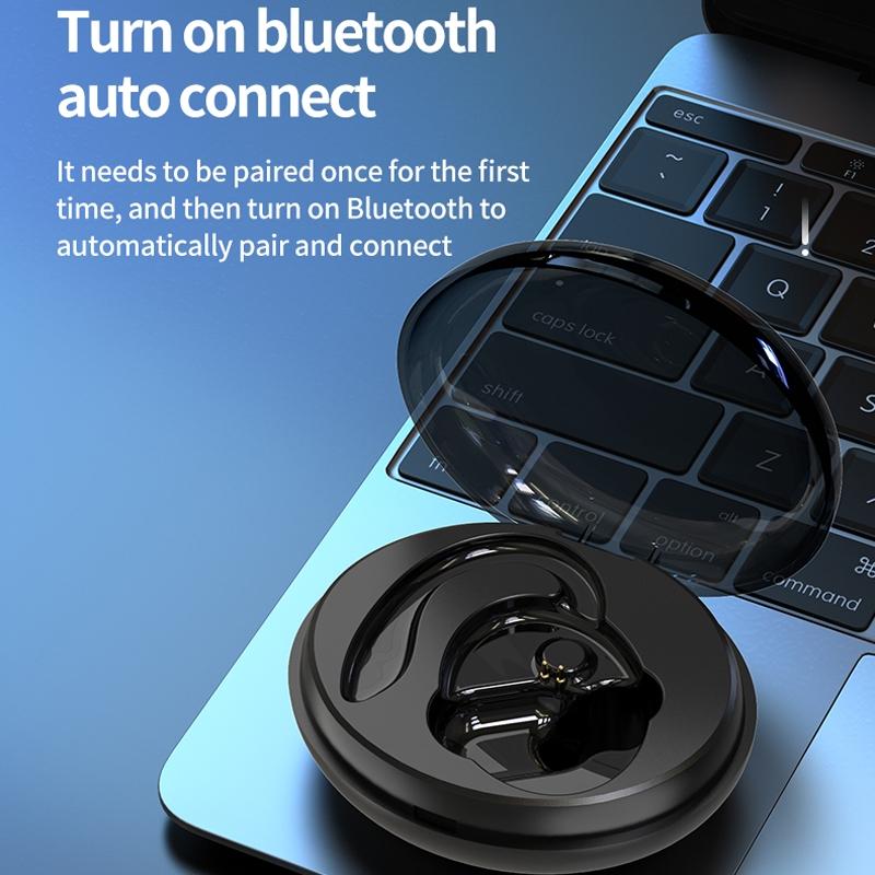 Wireless Bluetooth Earphones with Charging Case - F8 - Black Single Ear