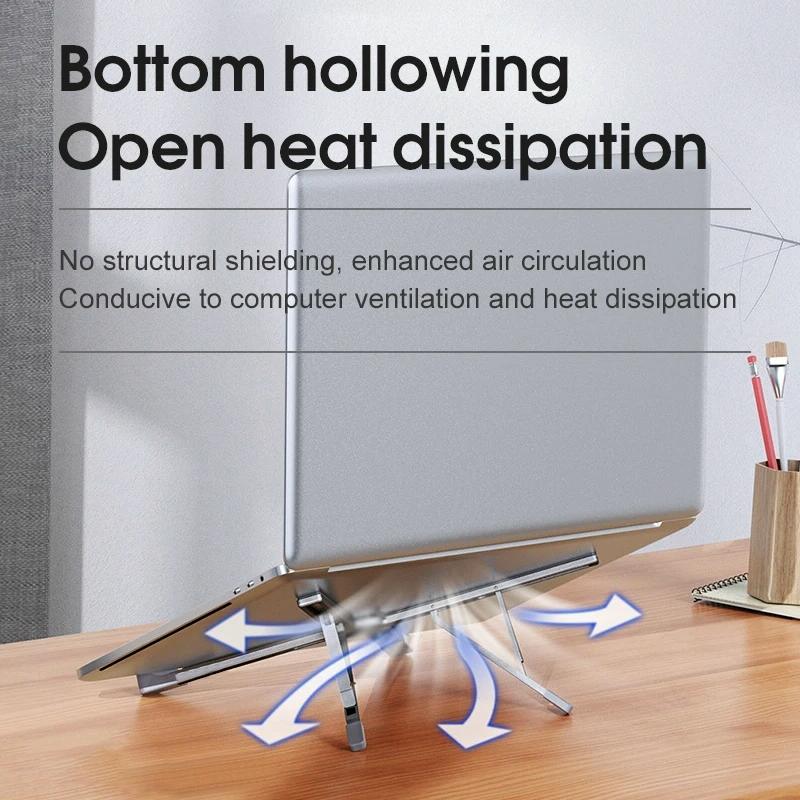 Versatile Laptop Docking Stand with Enhanced Cooling and Folding Design - Silver