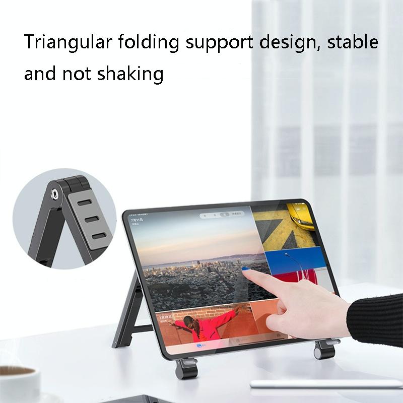 Portable Aluminum Notebook Stand - Compact Cooling Bracket - Grey