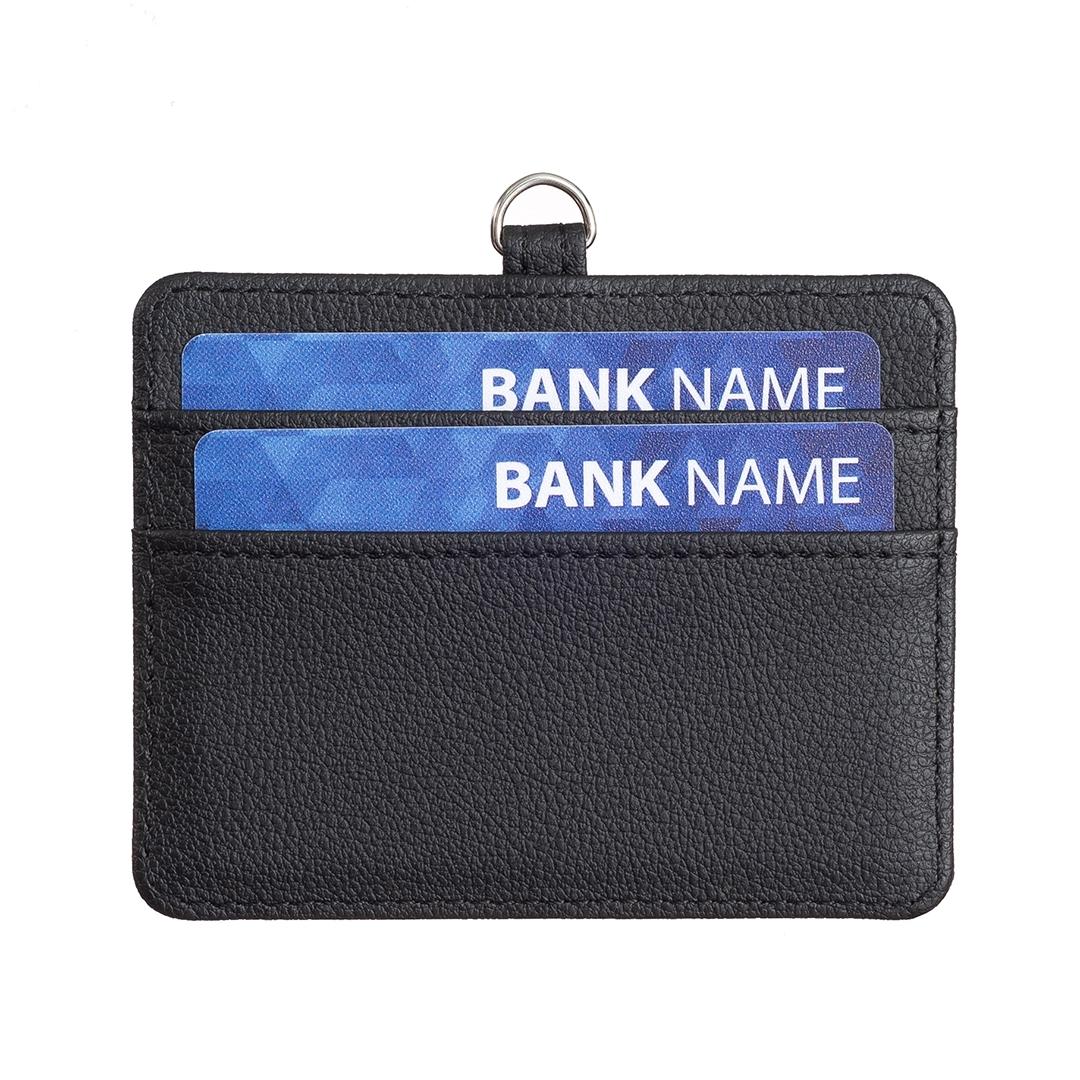 Horizontal Id Card Bag & Lanyard - Brown