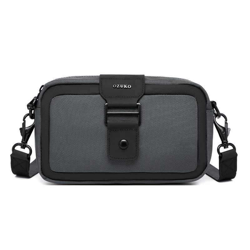 Waterproof Mini Crossbody Bag For Men Oxford Cloth Design - Black