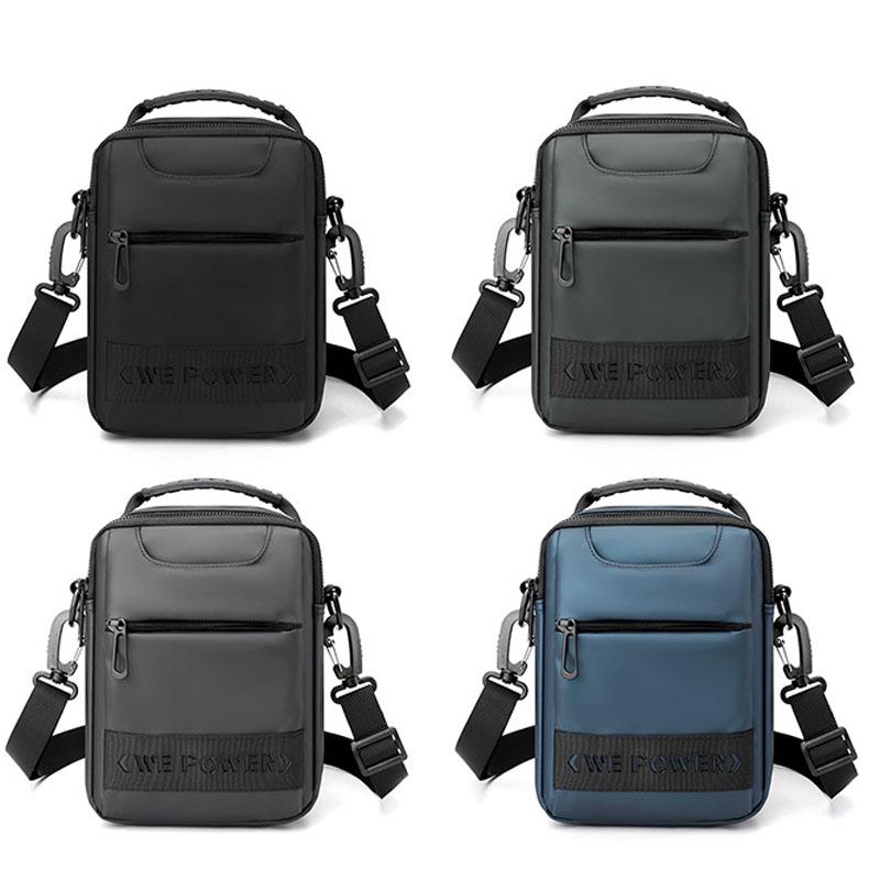 Men Messenger Bag - Wear As Belt Shoulder Or Handheld Bag - Black